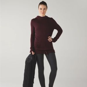 Lululemon Sweet Savasana Cashmere Blend Pullover Sweater Wine Burgandy Ribbon